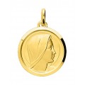 Pendente folheada a ouro com medalha da virgem