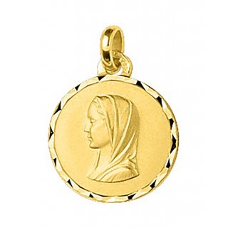Colgante de oro 9K con círculo y virgen