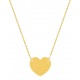Collar bañado en oro con corazón chapa para grabar