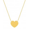 Collar bañado en oro con corazón chapa