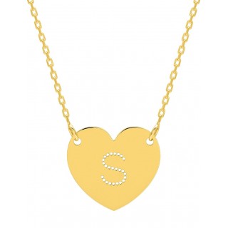 Collar bañado en oro con corazón de 42 CM