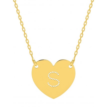 Collar bañado en oro con corazón de 42 CM