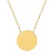 Collar bañado en oro de 42 cm con círculo de 15MM