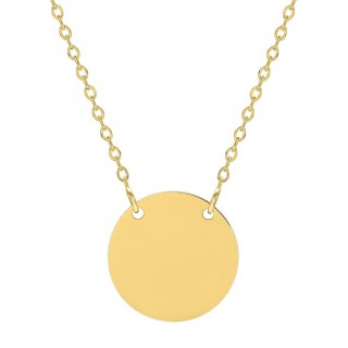Collar bañado en oro de 42 cm con círculo de 15MM