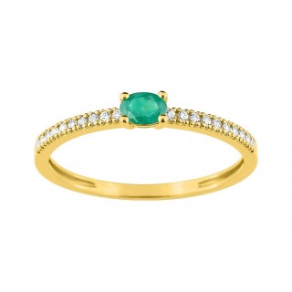 Anillo de oro amarillo 9K con esmeralda