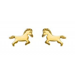 Brincos folheados a ouro cavalinhos