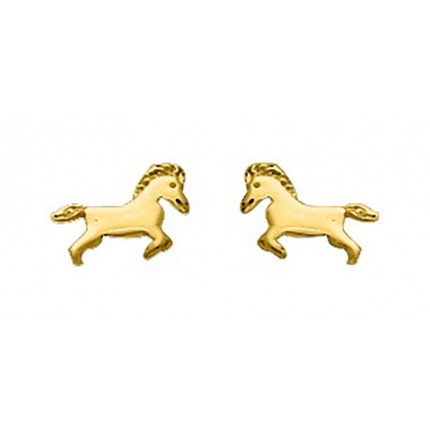 Pendientes bañados en oro e caballitos