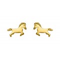 Pendientes bañados en oro e caballitos