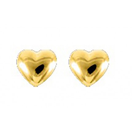 Pendientes bañados en oro con corazón