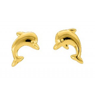 Brincos folheados a ouro com golfinho