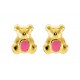 Brincos folheados a ouro com urso