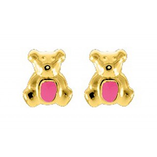 Brincos folheados a ouro com urso