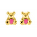Brincos folheados a ouro com urso