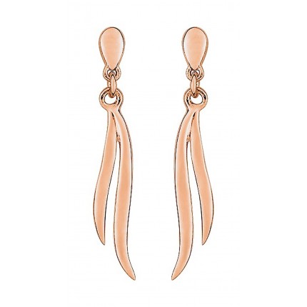 Brincos folheados a ouro rosa com 2 tiras