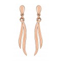 Brincos folheados a ouro rosa com 2 tiras