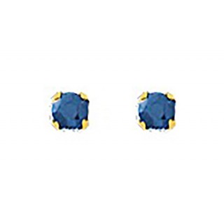 Pendientes de oro amarillo 9K con zafiro de 2.5MM y4 garras