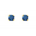 Brincos de ouro amarelo 9k com safira de 2.5 mm e 4 garras
