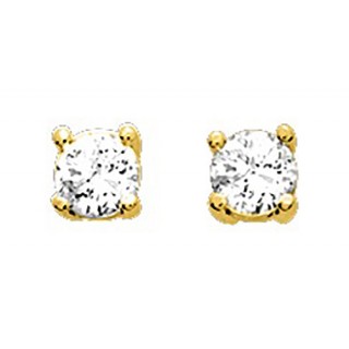 Brincos folheados a ouro com zircónia quadrada 5mm