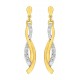 Pendientes bañados en oro bicolor 3 tiras con circonita bicolor