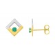 Brincos em ouro bicolor de esmeralda