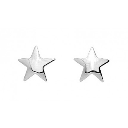 Brincos em ouro branco 18k e estrela