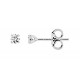 Brincos em ouro branco 9k com4 garras e diamantes de 0.18 ct