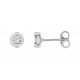 Pendientes de oro blanco 9K con chatón de diamante