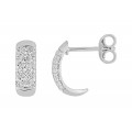 Pendientes de oro blanco 9K con diamantes de 0.032CT