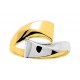 Anillo bañado en oro bicolor 2 tiras