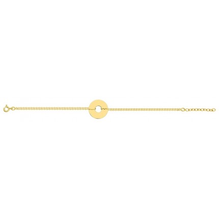 Pulsera bañada en oro con círculo doble de 18 CM