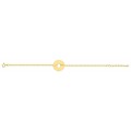 Pulseira folheada a ouro com círculo duplo de 18 cm