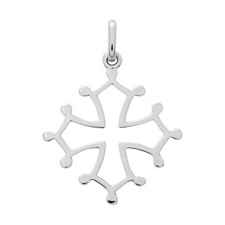 Colgante de plata rodiada con figura de cruz
