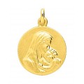 Medalla colgante de la Virgen en oro amarillo 9K