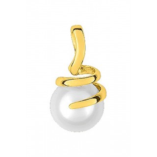 Pendente em ouro amarelo de 9K design espiral com pérola