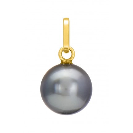 Pendente em ouro amarelo de 9K com pérola Tahiti de 8 mm