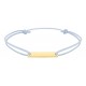 Pulseira identidade em ouro amarelo 9K com macramé azul