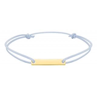 Pulsera Identidad de oro amarillo 9K con macramé azul