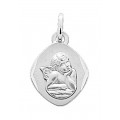 Medalha em ouro branco de 9K com figura de anjo