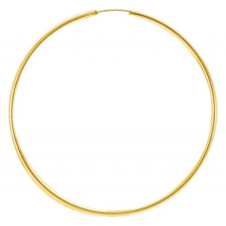 Pendientes de aro bañados en oro de 70 mm x 2 mm