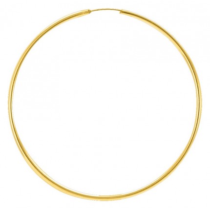 Pendientes de aro bañados en oro de 70 mm x 2 mm