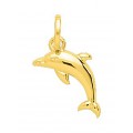 Colgante bañado en oro amarillo con figura de delfín