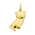 Pendente folheado a ouro amarelo com figura de gatinho