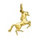 Pendente folheado a ouro amarelo com figura de cavalinho