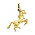 Pendente folheado a ouro amarelo com figura de cavalinho