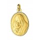Pendente folheado a ouro amarelo com menino e virgem