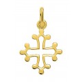 Pendente folheado a ouro amarelo com figura de cruz