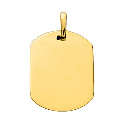 Pendente folheado a ouro amarelo com placa oval