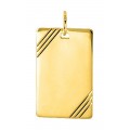 Pendente folheado a ouro amarelo com placa retangular