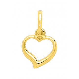 Colgante bañado en oro amarillo con figura de corazón