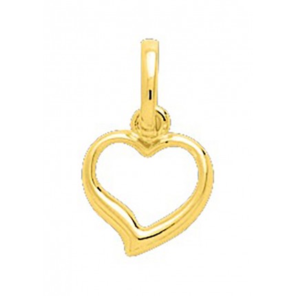 Colgante bañado en oro amarillo con figura de corazón